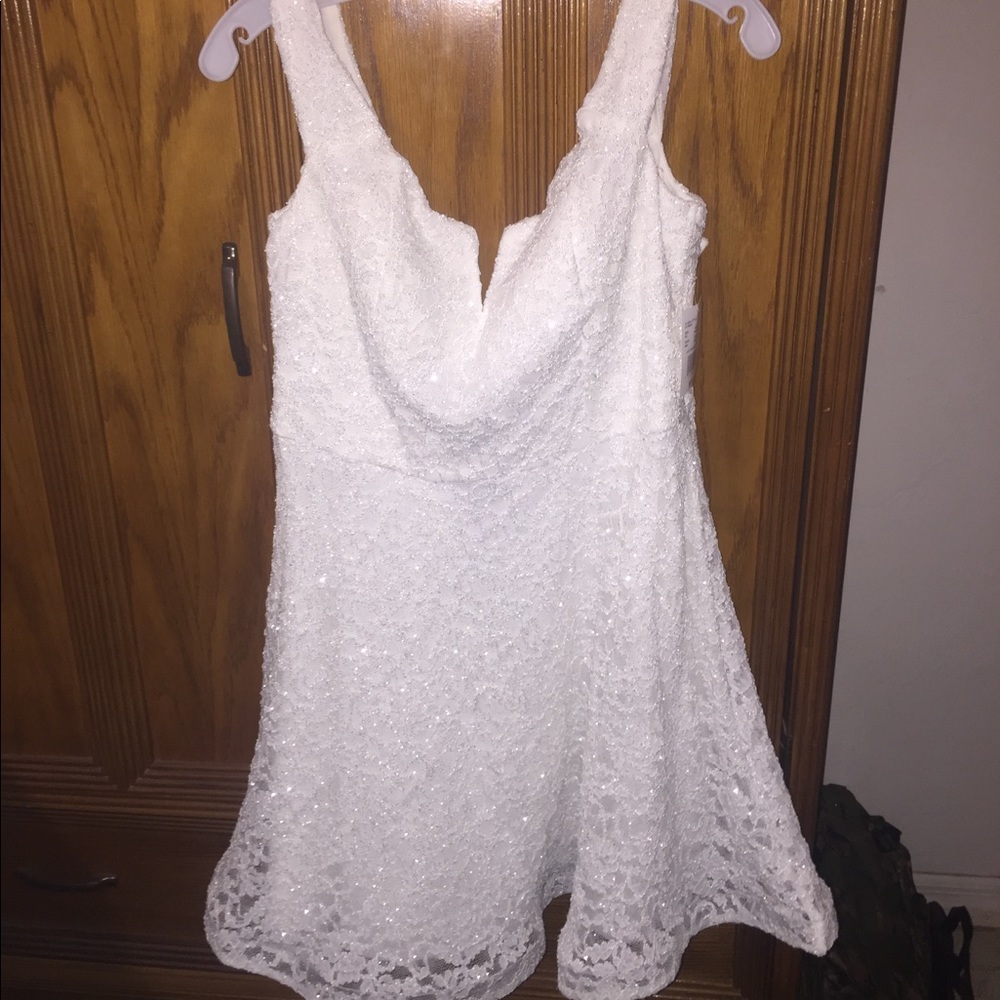 Sparkly white wedding dress